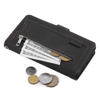 SKALO Motorola Moto G35 5G Big Wallet 9-Korttitasku Lompakkokotelo - Musta