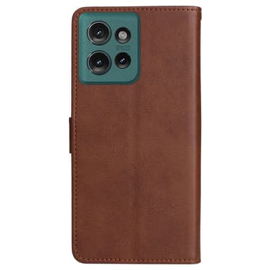SKALO Motorola Edge 50 5G PU-nahkainen Lompakkokotelo - Ruskea