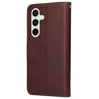 SKALO Samsung S24 FE PU-nahkainen Lompakkokotelo - Ruskea