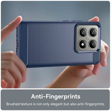 SKALO Xiaomi 14T Armor Carbon Iskunkestävä TPU suojakuori - Sininen