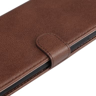 SKALO Motorola Edge 50 5G PU-nahkainen Lompakkokotelo - Ruskea
