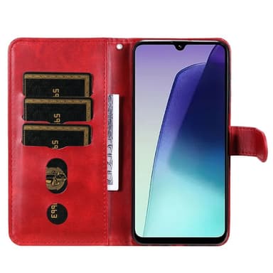 SKALO Xiaomi Redmi 14C Classic Lompakkokotelo vetoketjullinen lokero - Punainen