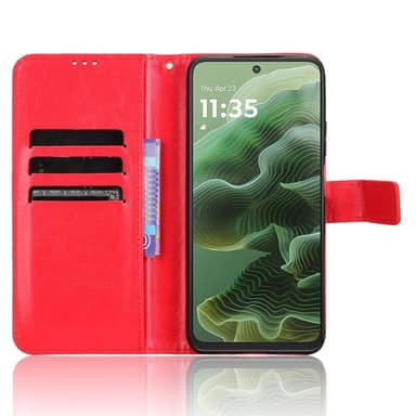 SKALO Motorola Moto G35 5G PU-nahkainen Lompakkokotelo - Punainen