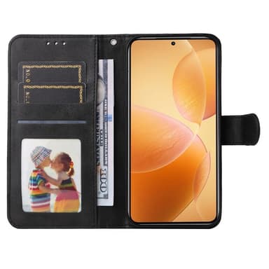 SKALO Xiaomi 14T Pro PU-nahkainen Lompakkokotelo - Musta