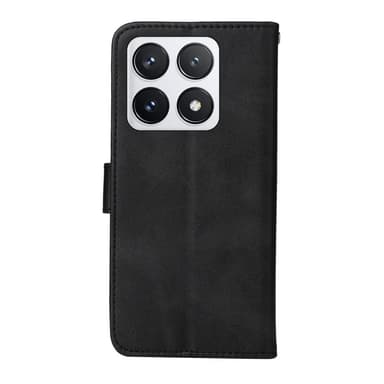 SKALO Xiaomi 14T Pro PU-nahkainen Lompakkokotelo - Musta