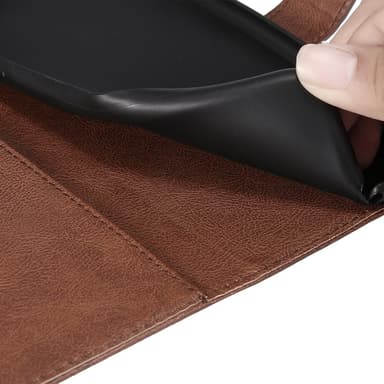 SKALO Motorola Edge 50 5G PU-nahkainen Lompakkokotelo - Ruskea