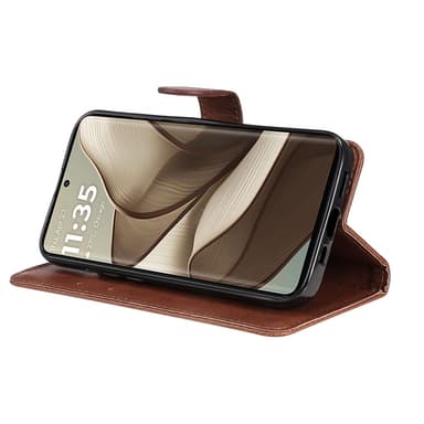 SKALO Motorola Edge 50 5G PU-nahkainen Lompakkokotelo - Ruskea