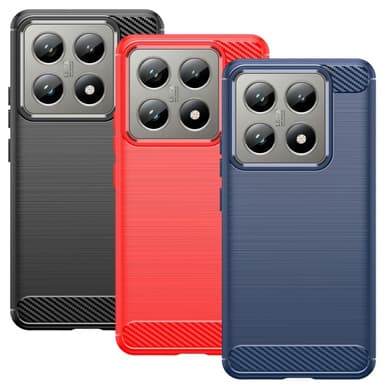 SKALO Xiaomi 14T Pro Armor Carbon Iskunkestävä TPU suojakuori - Musta