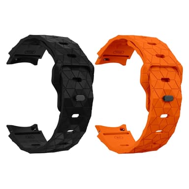 SKALO Kuusikulmainen Silikoniranneke Samsung Watch 6 Classic 43mm/47mm - Musta