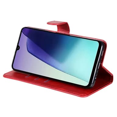 SKALO Xiaomi Redmi 14C Classic Lompakkokotelo vetoketjullinen lokero - Punainen