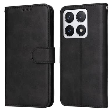 SKALO Xiaomi 14T Pro PU-nahkainen Lompakkokotelo - Musta