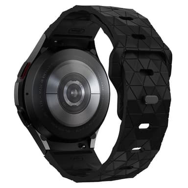 SKALO Kuusikulmainen Silikoniranneke Samsung Watch 6 Classic 43mm/47mm - Musta