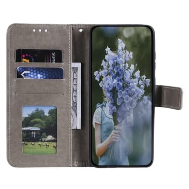 SKALO Motorola Moto G35 5G Mandala lompakkokotelo - Harmaa