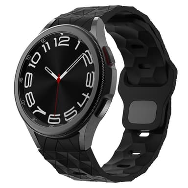 SKALO Kuusikulmainen Silikoniranneke Samsung Watch 6 Classic 43mm/47mm - Musta