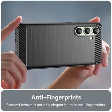 SKALO Samsung S24 FE Armor Carbon Iskunkestävä TPU suojakuori - Musta