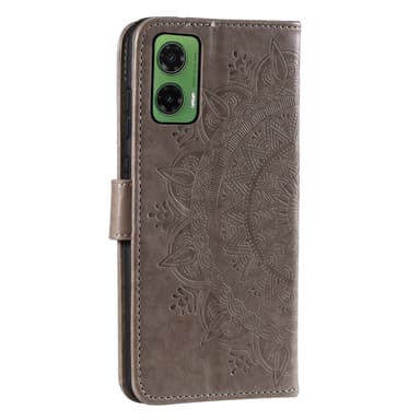 SKALO Motorola Moto G35 5G Mandala lompakkokotelo - Harmaa