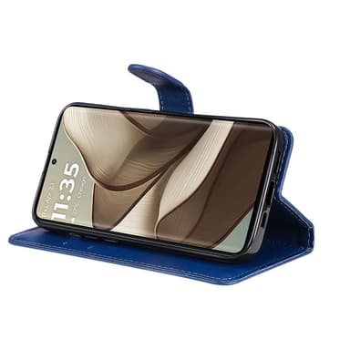 SKALO Motorola Edge 50 5G PU-nahkainen Lompakkokotelo - Sininen