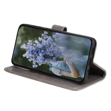 SKALO Motorola Moto G35 5G Mandala lompakkokotelo - Harmaa