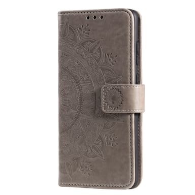 SKALO Motorola Moto G35 5G Mandala lompakkokotelo - Harmaa