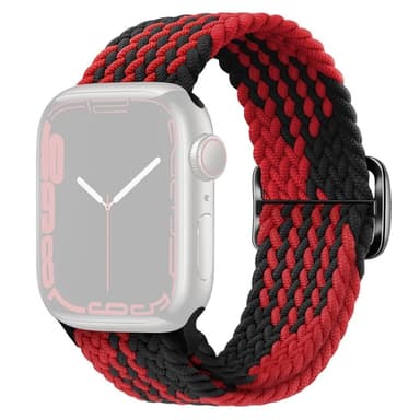SKALO Punottu -ranneke Apple Watch SE 40mm - Punainen-Musta