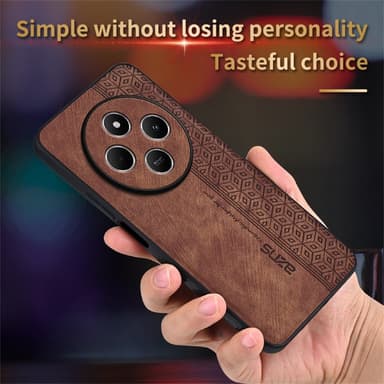 SKALO Xiaomi Redmi 14C AZNS PU-nahka suojakuori - Ruskea