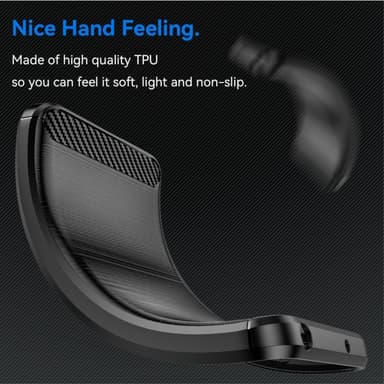 SKALO Samsung S24 FE Armor Carbon Iskunkestävä TPU suojakuori - Musta
