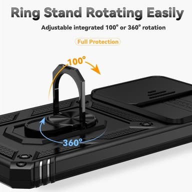 SKALO Samsung S24 FE Armor hybridi metallirengas kameran liukusäädin - Musta