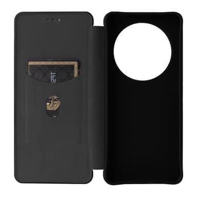 SKALO Xiaomi Redmi 14C Carbon Fiber Lompakkokotelo - Musta