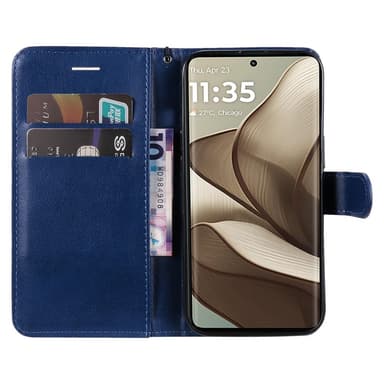 SKALO Motorola Edge 50 5G PU-nahkainen Lompakkokotelo - Sininen