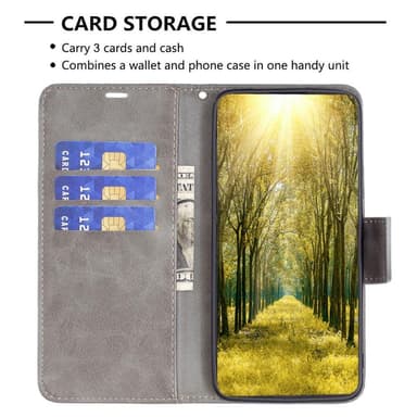 SKALO iPhone 15 Lompakkokotelo PU-nahkaa - Harmaa