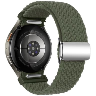 SKALO Punottu Tygaranneke Samsung Watch 6 40mm/44mm - Tummanvihreä