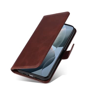 SKALO Xiaomi 14T PU-nahkainen Lompakkokotelo - Ruskea