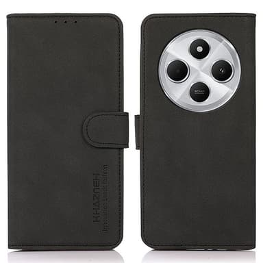 SKALO Xiaomi Redmi 14C KHAZNEH Lompakkokotelo PU-nahasta - Musta