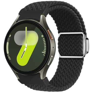 SKALO Punottu Tygaranneke Samsung Watch 6 Classic 43mm/47mm - Musta
