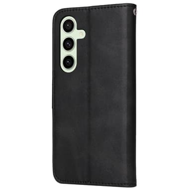 SKALO Samsung S24 FE PU-nahkainen Lompakkokotelo - Musta