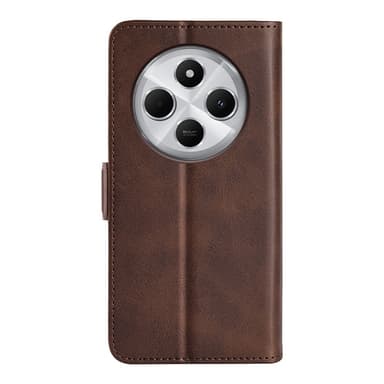SKALO Xiaomi Redmi 14C Premium Wallet Lompakkokotelo - Ruskea