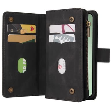 SKALO Samsung S24 FE Big Wallet 17-lokeroa Lompakkokotelo - Musta