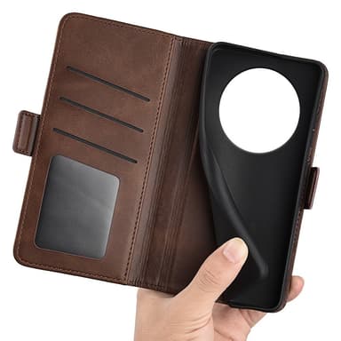 SKALO Xiaomi Redmi 14C Premium Wallet Lompakkokotelo - Ruskea