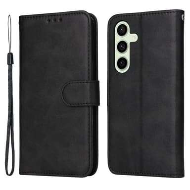 SKALO Samsung S24 FE PU-nahkainen Lompakkokotelo - Musta