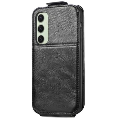 SKALO Samsung S24 FE Vertical Flip Lompakkokotelo - Musta