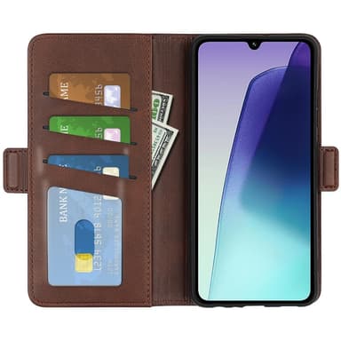 SKALO Xiaomi Redmi 14C Premium Wallet Lompakkokotelo - Ruskea