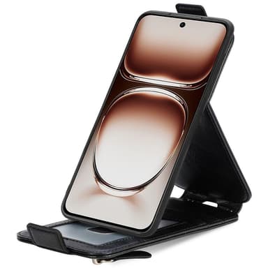 SKALO Samsung S24 FE Vertical Flip Lompakkokotelo - Musta