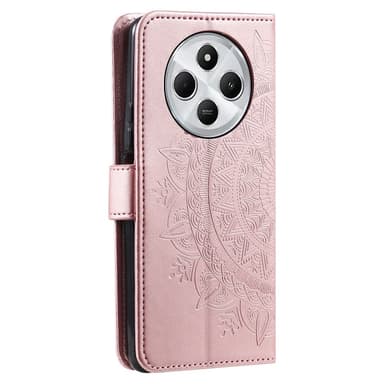 SKALO Xiaomi Redmi 14C Mandala lompakkokotelo - Ruusukulta