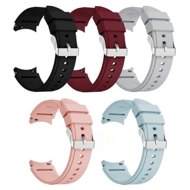 SKALO Samsung Watch 6 Classic 43mm/47mm Silikoniranneke Muotoiltu - Viininpunainen