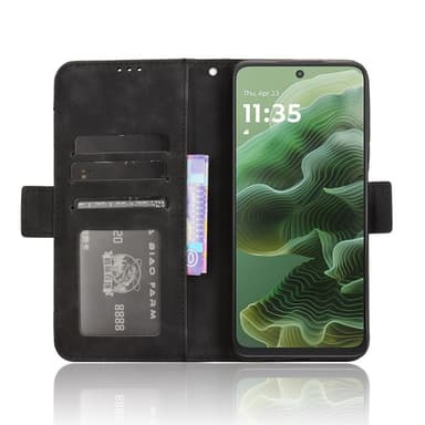 SKALO Motorola Moto G35 5G 6-lokeroa Lompakkokotelo - Musta