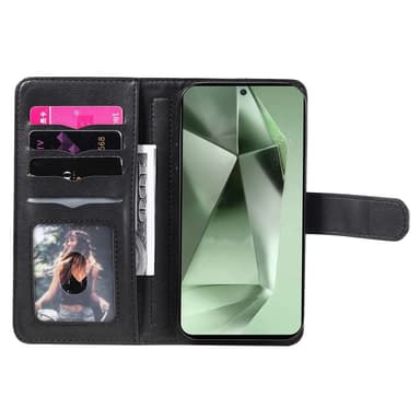 SKALO Samsung S24 FE 10-lokeroa Lompakkokotelo - Musta