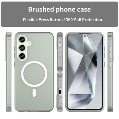 SKALO Samsung S24 FE Matta Translucent Hybrid Suojakuori - Valkoinen