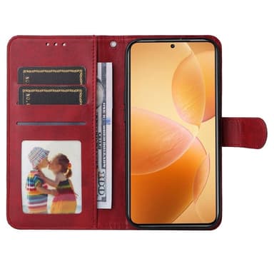 SKALO Xiaomi 14T Pro PU-nahkainen Lompakkokotelo - Punainen