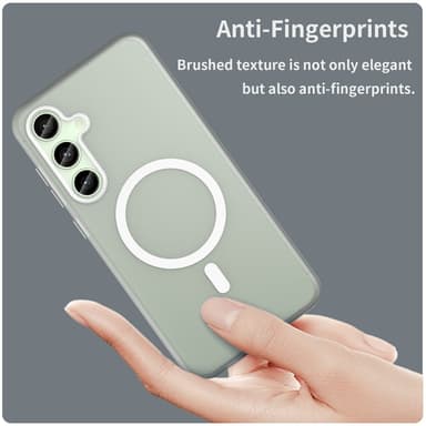 SKALO Samsung S24 FE Matta Translucent Hybrid Suojakuori - Valkoinen