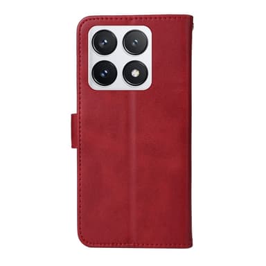 SKALO Xiaomi 14T Pro PU-nahkainen Lompakkokotelo - Punainen